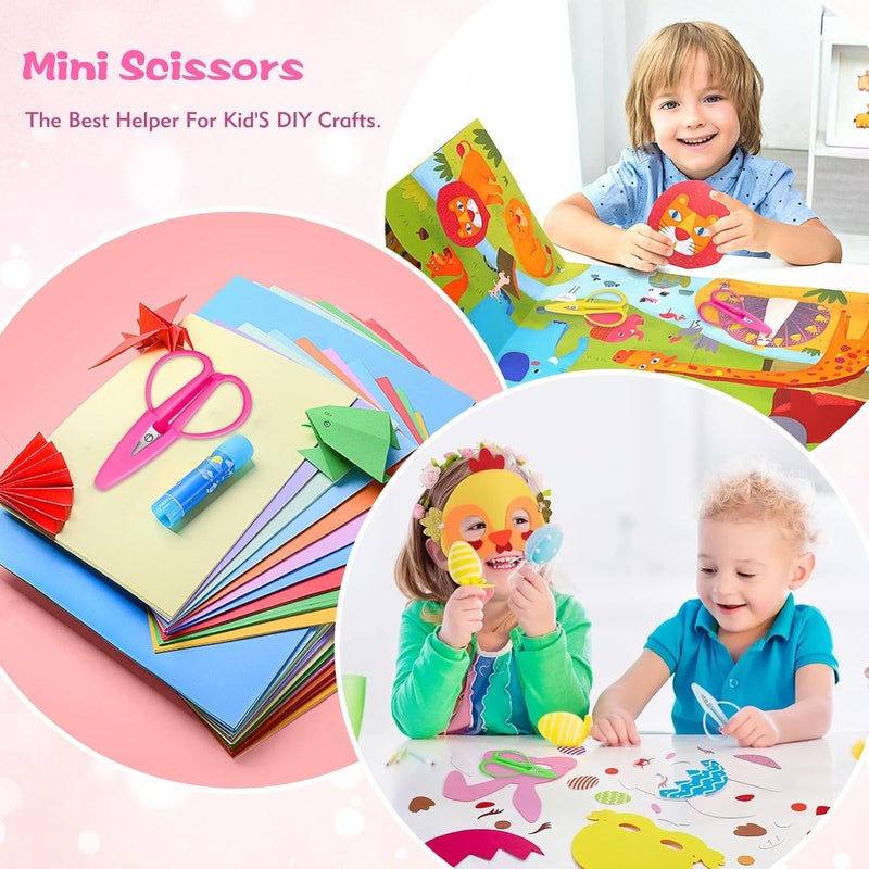 FLATRI 4 Pack Mini Scissors - Small Sharp Scissors All Purpose with Cover Tiny Detail Scissor for Travel Crafts Sewing Embroidery DIY (4 Colors) - Image 4
